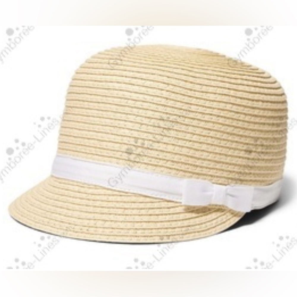 Janie and Jack Girls Bow Straw Riding Hat, Size 6-8